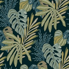 Alocasia Green Tropical Foliage Wallpaper