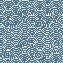 Alorah Blue Abstract Waves Wallpaper