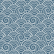 Alorah Blue Abstract Waves Wallpaper