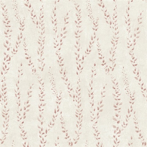 Alpenrose Maroon Vine Wallpaper