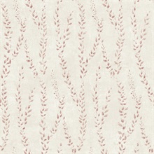 Alpenrose Maroon Vine Wallpaper