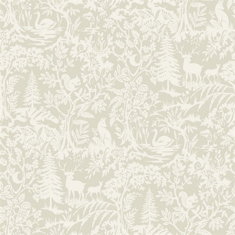 Alrick Taupe Forest Venture Wallpaper
