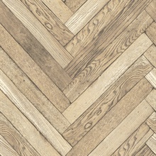 Altadena Light Brown Diagonal Herringbone Wood Wallpaper