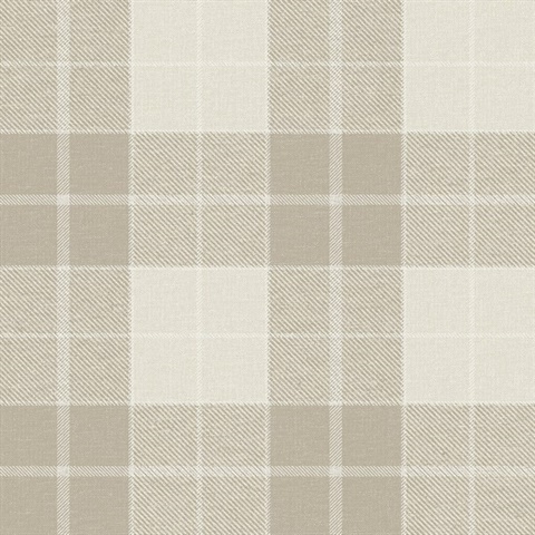 Altarinda Plaid Creme Brulee Peel and Stick Wallpaper