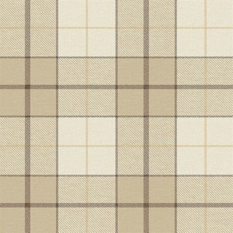 Altarinda Plaid Latte Peel and Stick Wallpaper