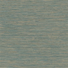 Alton Teal Textured Faux Grasscloth Wallpaper