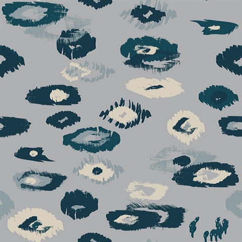 Amara Blue Animal Ikat Wallpaper