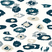 Amara White Animal Dots Ikat Wallpaper