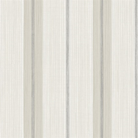Ames Grey Linen Stripe Wallpaper
