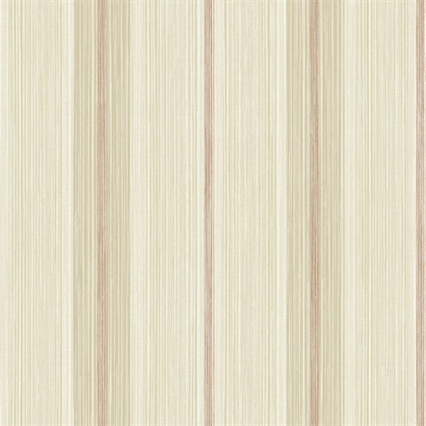 Ames Red Linen Stripe Wallpaper