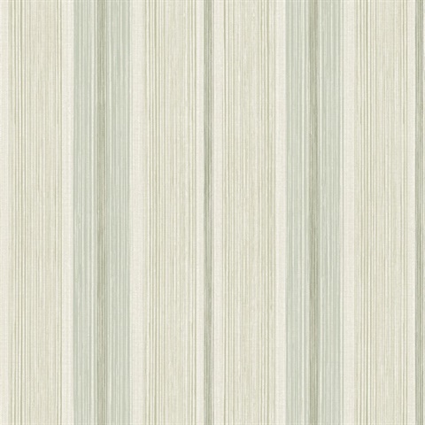 Ames Seafoam Linen Stripe Wallpaper