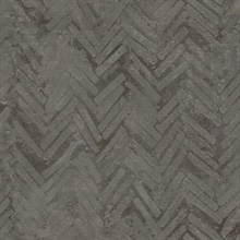 Amesemi Dark Grey Textured Distressed Herringbone Wallpaper