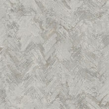 Amesemi Grey Textured Distressed Herringbone Wallpaper