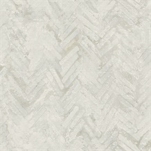 Amesemi Off-White Textured Distressed Herringbone Wallpaper