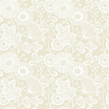 Ana Cream Floral Wallpaper