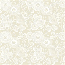 Ana Cream Floral Wallpaper