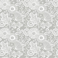 Ana Grey Floral Wallpaper