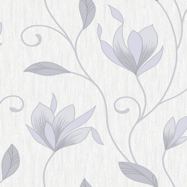 2834-M0852 | Anais Grey Floral Trails | Wallpaper Boulevard