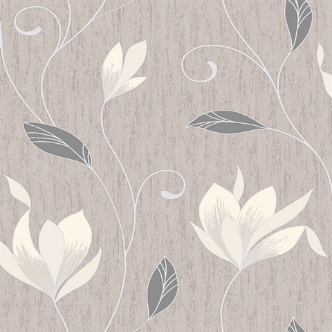 2834-M0782 | Anais Neutral Floral Trails | Wallpaper Boulevard