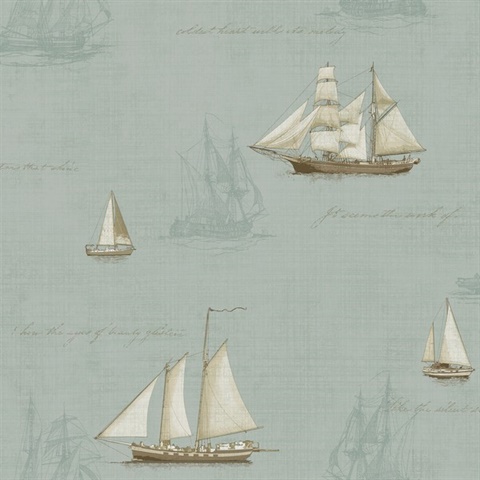 Andrew Seafoam Sail Boat Wallpaper