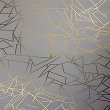 Angles Gold/Lead Grey | Erica Wakerly Wallpaper