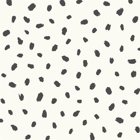 Animal Spots Black Polka Dot Wallpaper