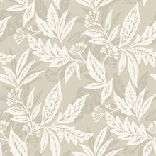 Anita Beige Woodland Floral Wallpaper