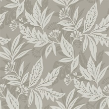Anita Pewter Woodland Floral Wallpaper