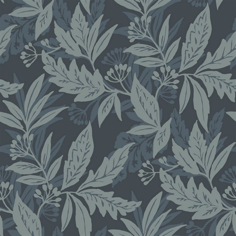 Anita Teal Woodland Floral Wallpaper