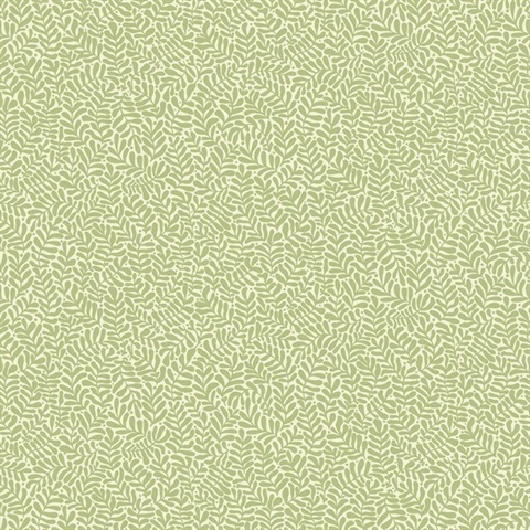 Anna Light Green Fern Trail Leaf Wallpaper