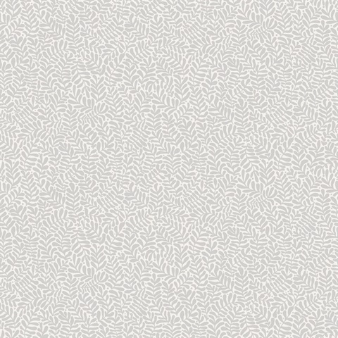 Anna Light Grey Fern Trail Leaf Wallpaper
