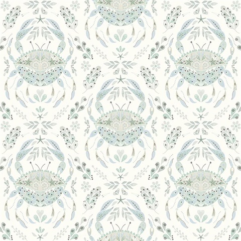 Annapolis Teal Crustation Crab Wallpaper