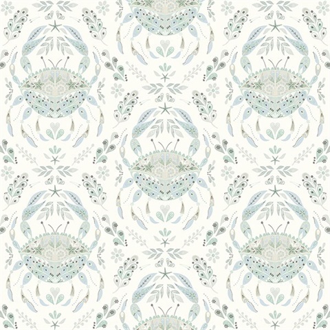 Annapolis Teal Crustation Crab Wallpaper