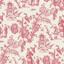 Antique Ruby Colette Chinoiserie Wallpaper