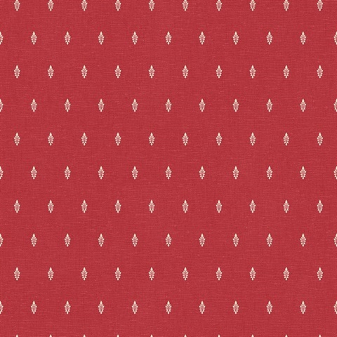 Antique Ruby Petite Feuille Sprig Wallpaper