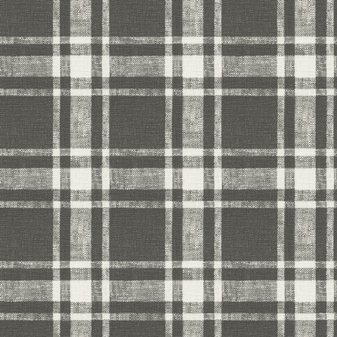 Antoine Charcoal Flannel Plaid Wallpaper
