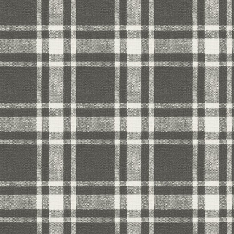 Antoine Charcoal Flannel Plaid Wallpaper