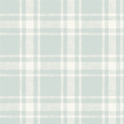 Antoine Light Blue Flannel Plaid Wallpaper