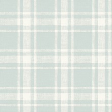 Antoine Light Blue Flannel Plaid Wallpaper