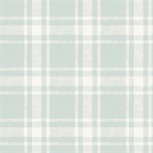 Antoine Light Blue Flannel Plaid Wallpaper