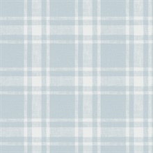 Antoine Sky Blue Flannel Plaid Wallpaper