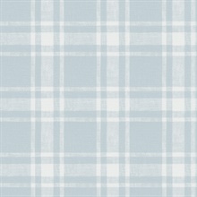 Antoine Sky Blue Flannel Plaid Wallpaper