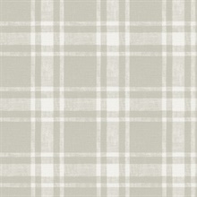 Antoine Taupe Flannel Plaid Wallpaper