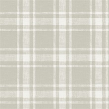 Antoine Taupe Flannel Plaid Wallpaper