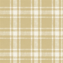 Antoine Wheat Flannel Plaid Wallpaper