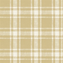 Antoine Wheat Flannel Plaid Wallpaper