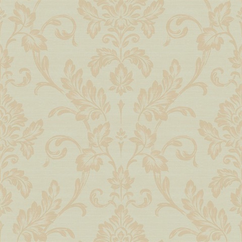 Antonella Gold Scroll Damask Wallpaper