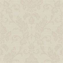 Antonella Rose Gold Scroll Damask Wallpaper