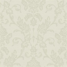 Antonella Silver Scroll Damask Wallpaper