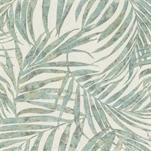 Anzu Green Frond Tropical Palm Leaves Wallpaper